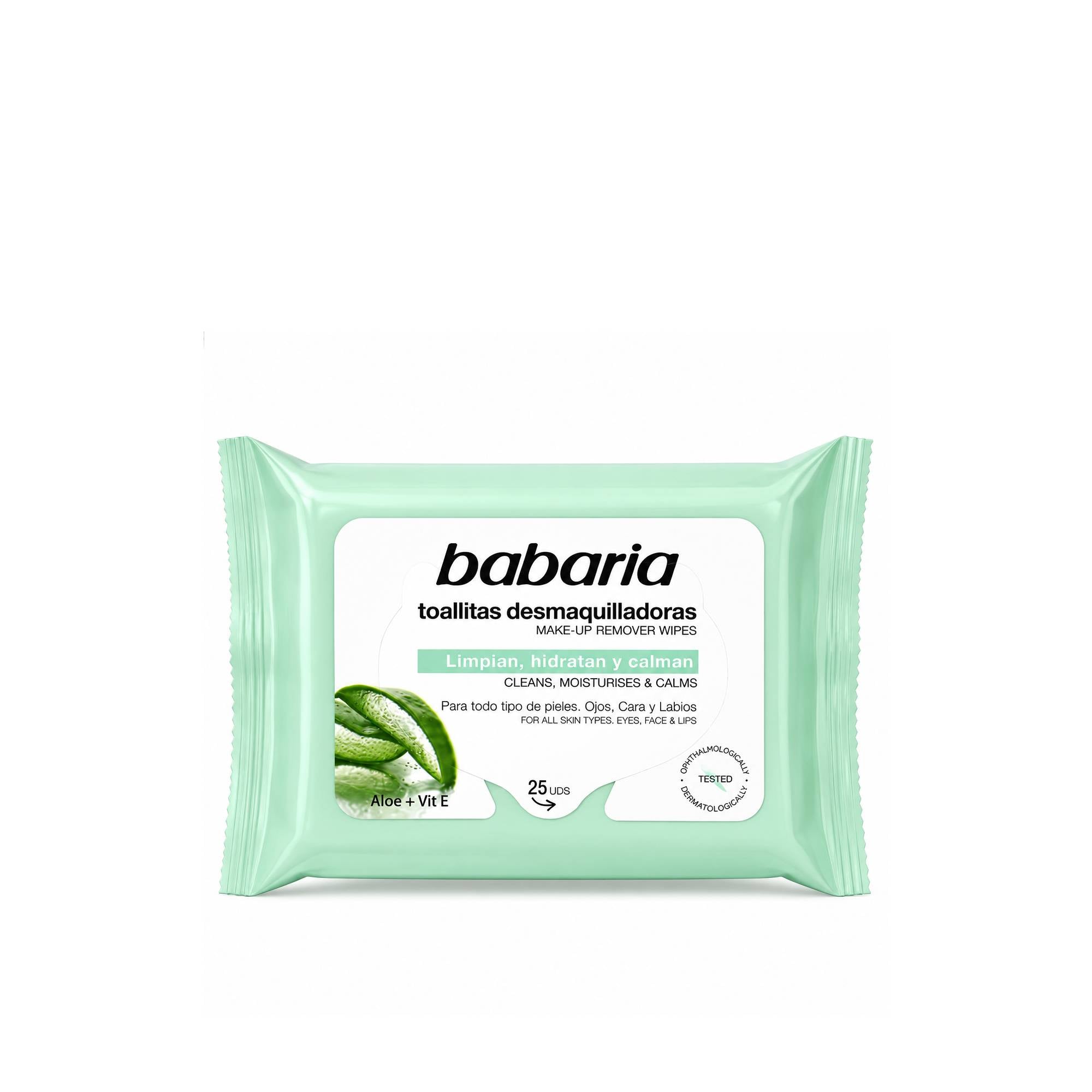 BABARIA Aloe Vera Make-Up Remover 25 Wipes – Cleansing Eyes, Face & Lips