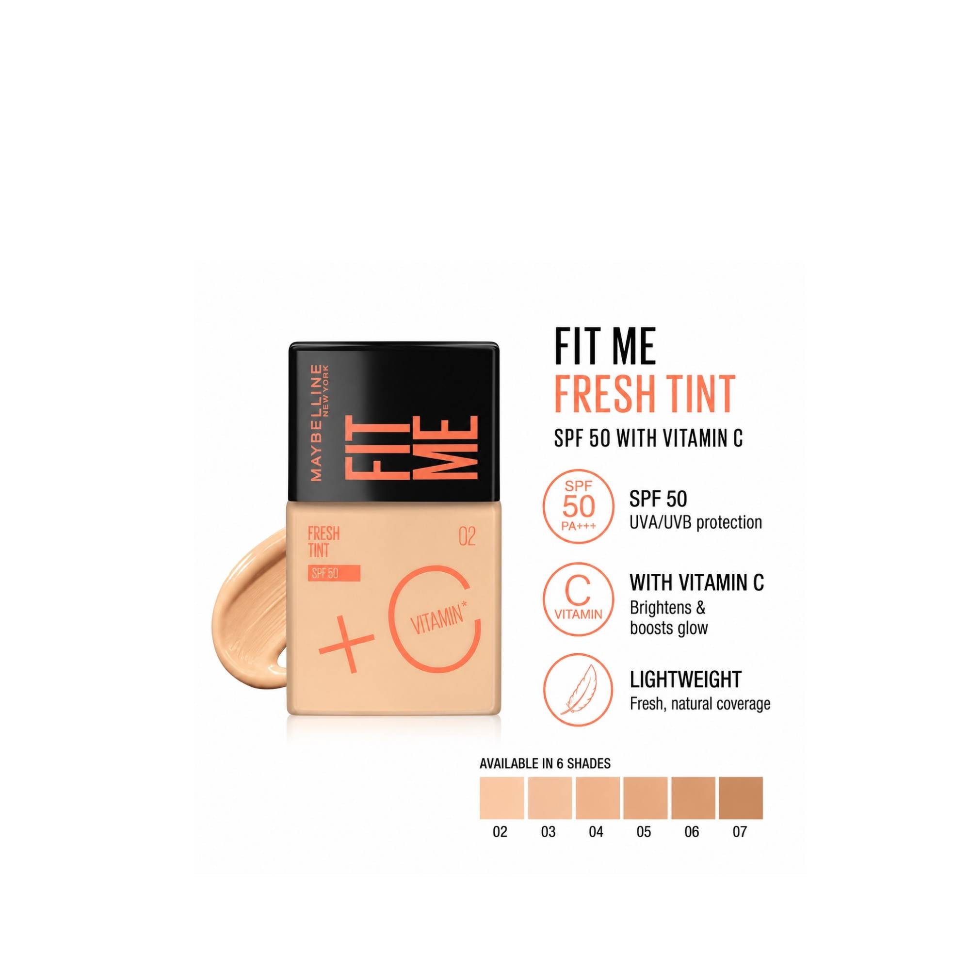 Maybelline Fit Me Fresh Tint SPF 50 with Vitamin C 30 ml