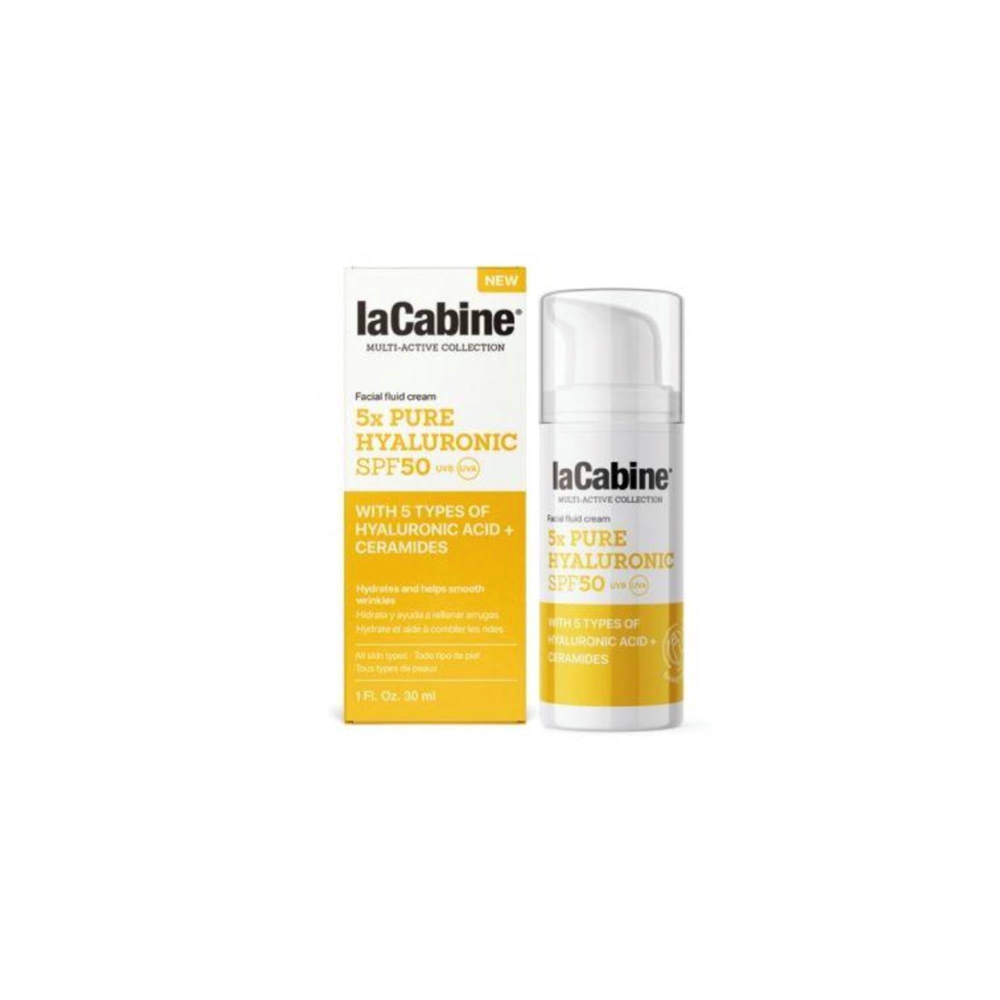 LaCabine 5x Pure Hyaluronic SPF50 Facial Fluid Cream 30ml