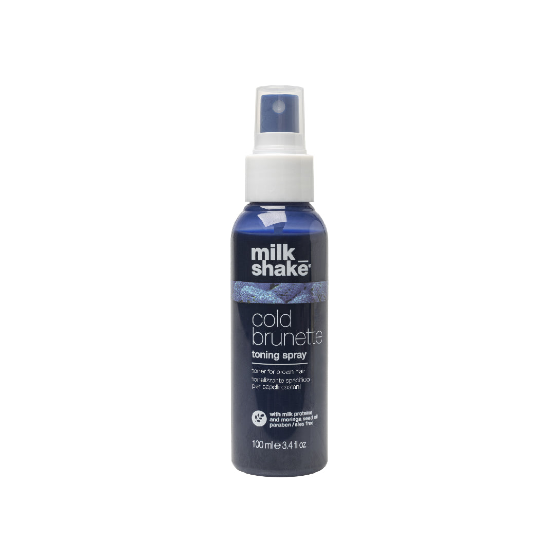 Milk_Shake Cold Brunette hair care products for neutralizing warm tones, available at Sadeen Cosmetics in Amman, Jordan