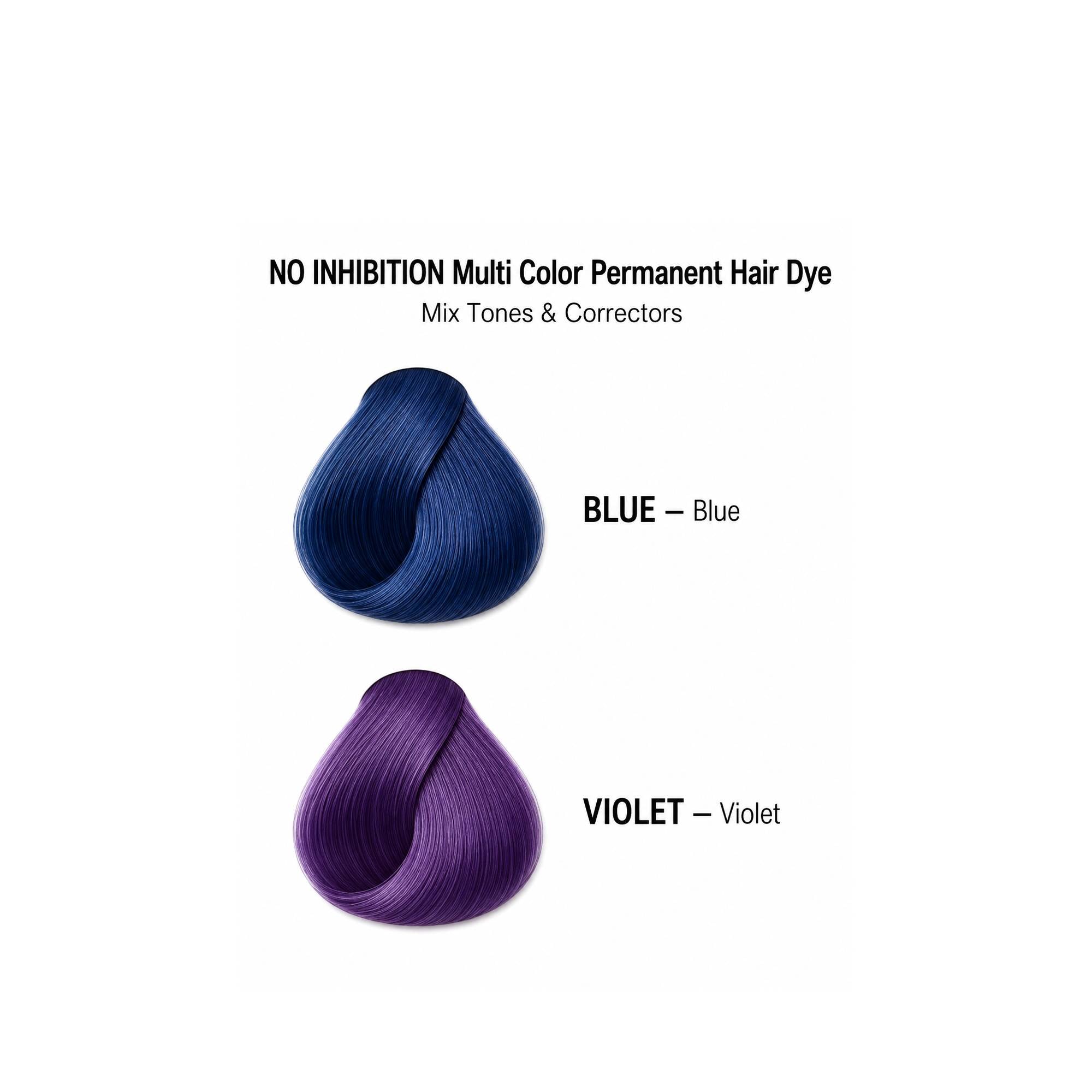 NO INHIBITION Multi Color Permanent Hair Dye – Mix Tones & Correctors