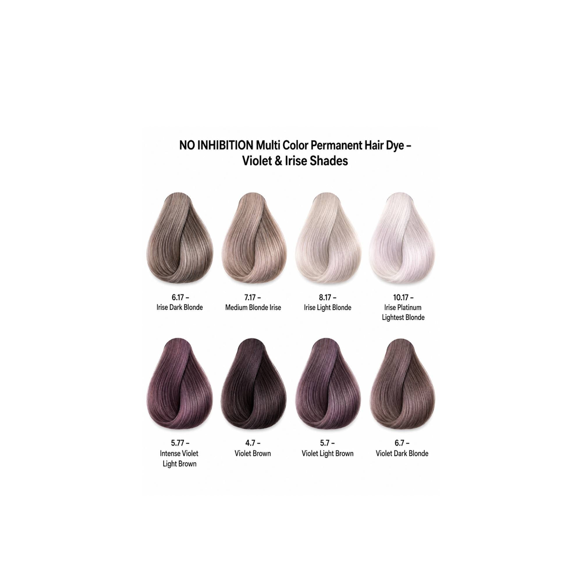 NO INHIBITION Multi Color Permanent Hair Dye – Violet & Irise Shades