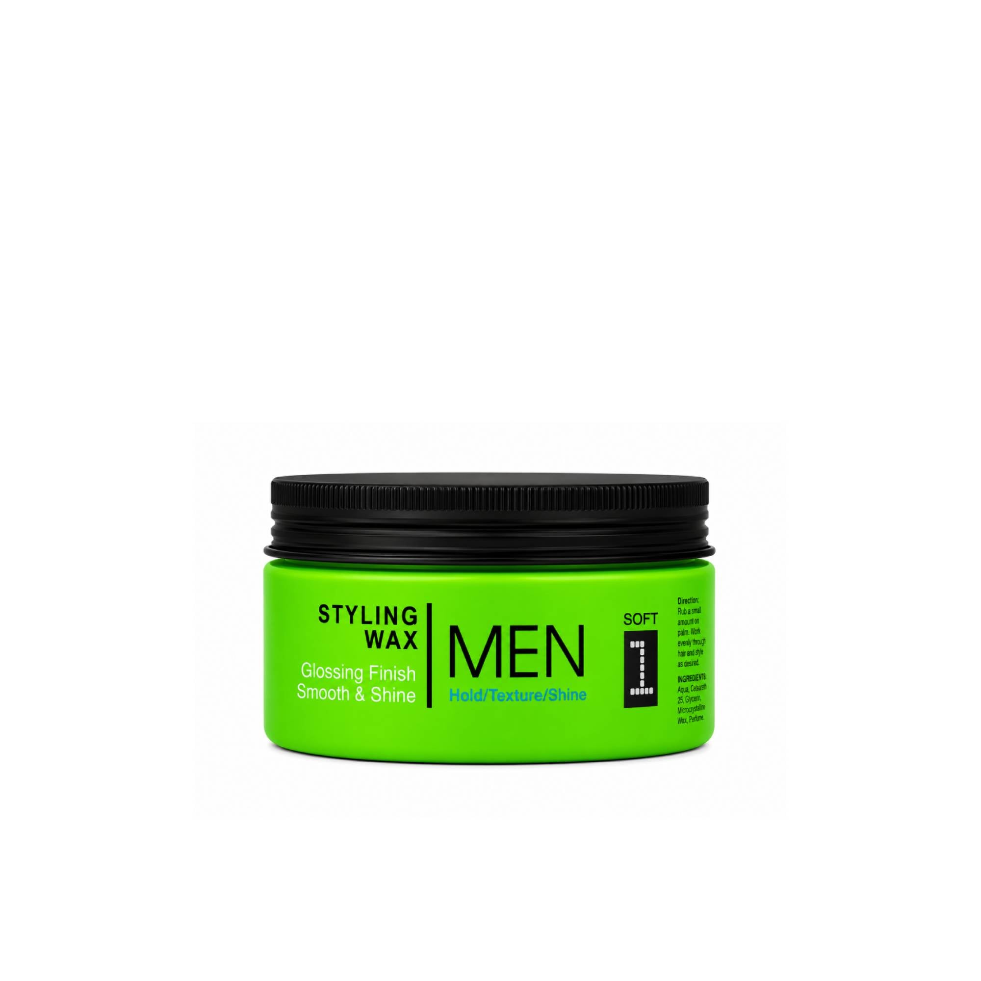 Shock Men Hair Styling Wax Green Glossing Finish Smooth & Shine 100 ml