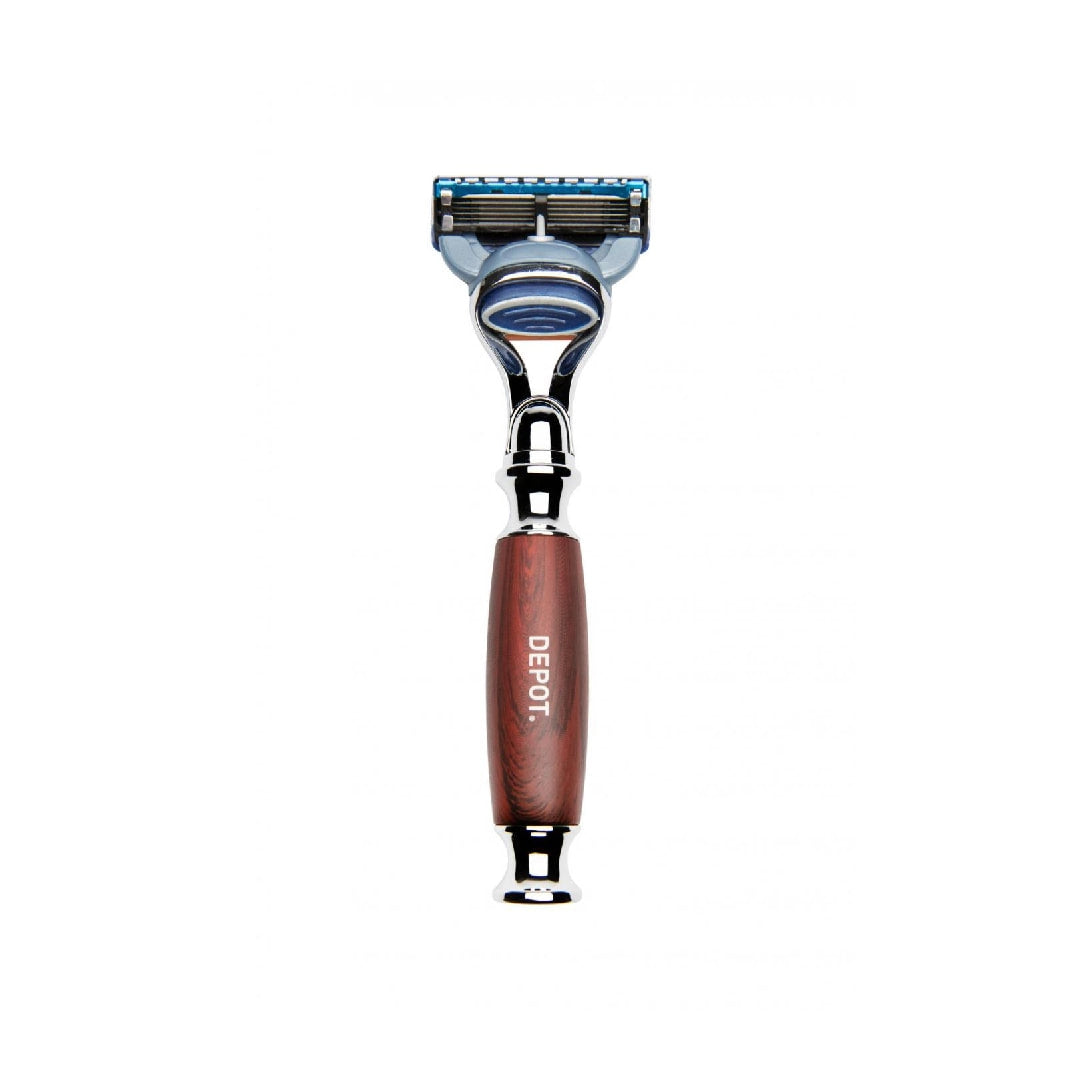 DEPOT LUXURY HOME RAZOR WOOD & STEEL for 5 blades - sadeenco